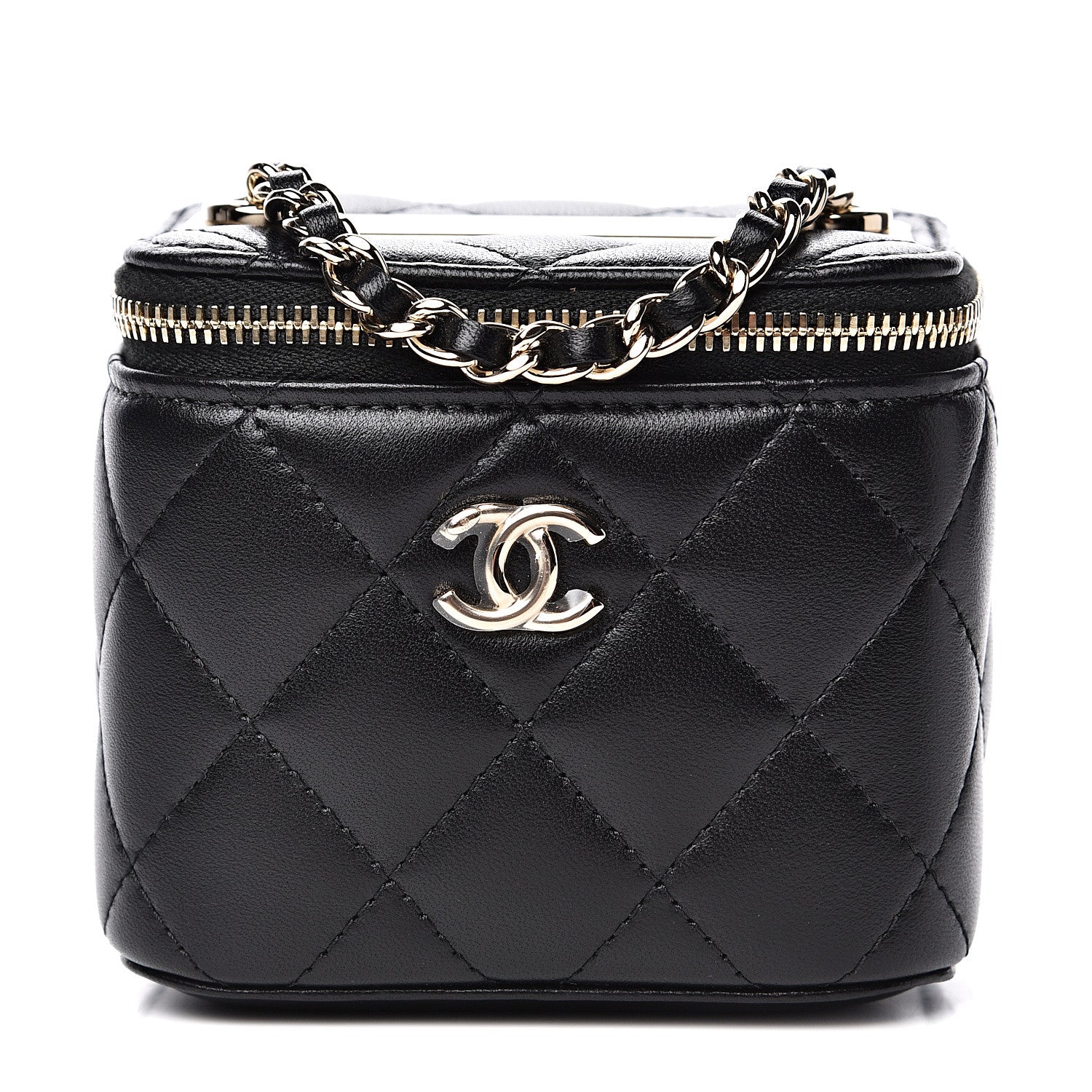 Chanel Lambskin Quilted Trendy Mini Vanity Case With Chain Black 1 of 10