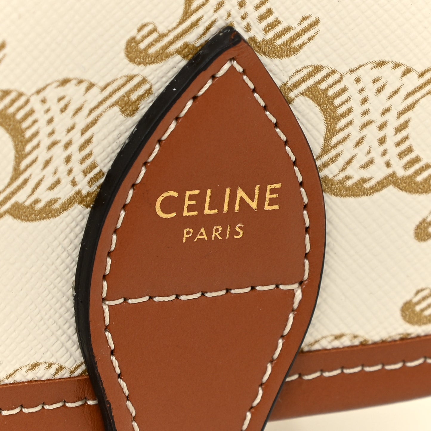 Triomphe Canvas Medium Folco Bag White