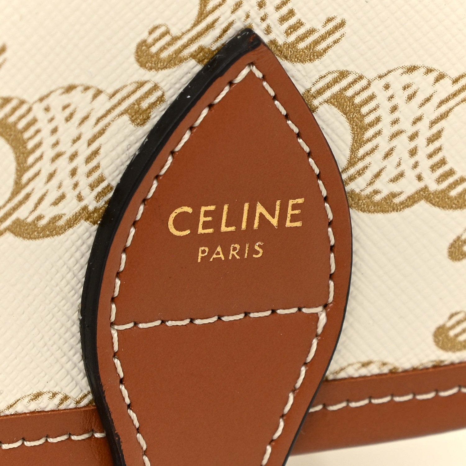 Celine Triomphe Canvas Medium Folco Bag White 6 of 11