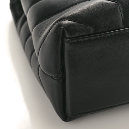 Saint Laurent Calfskin Y Quilted Monogram Small Loulou Chain Satchel Black 7 of 11
