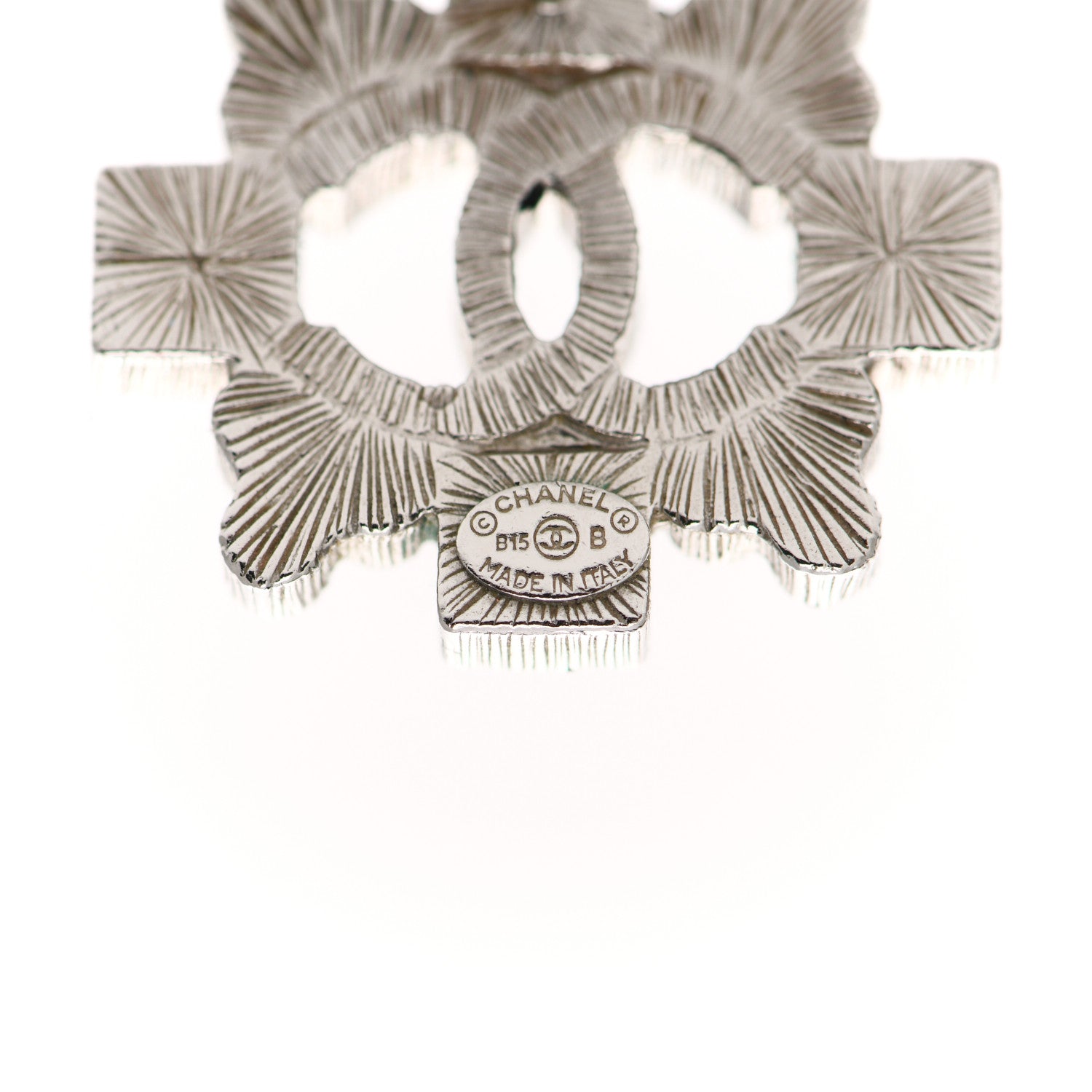 Chanel Swarovski Crystal CC Earrings Silver 3 of 4