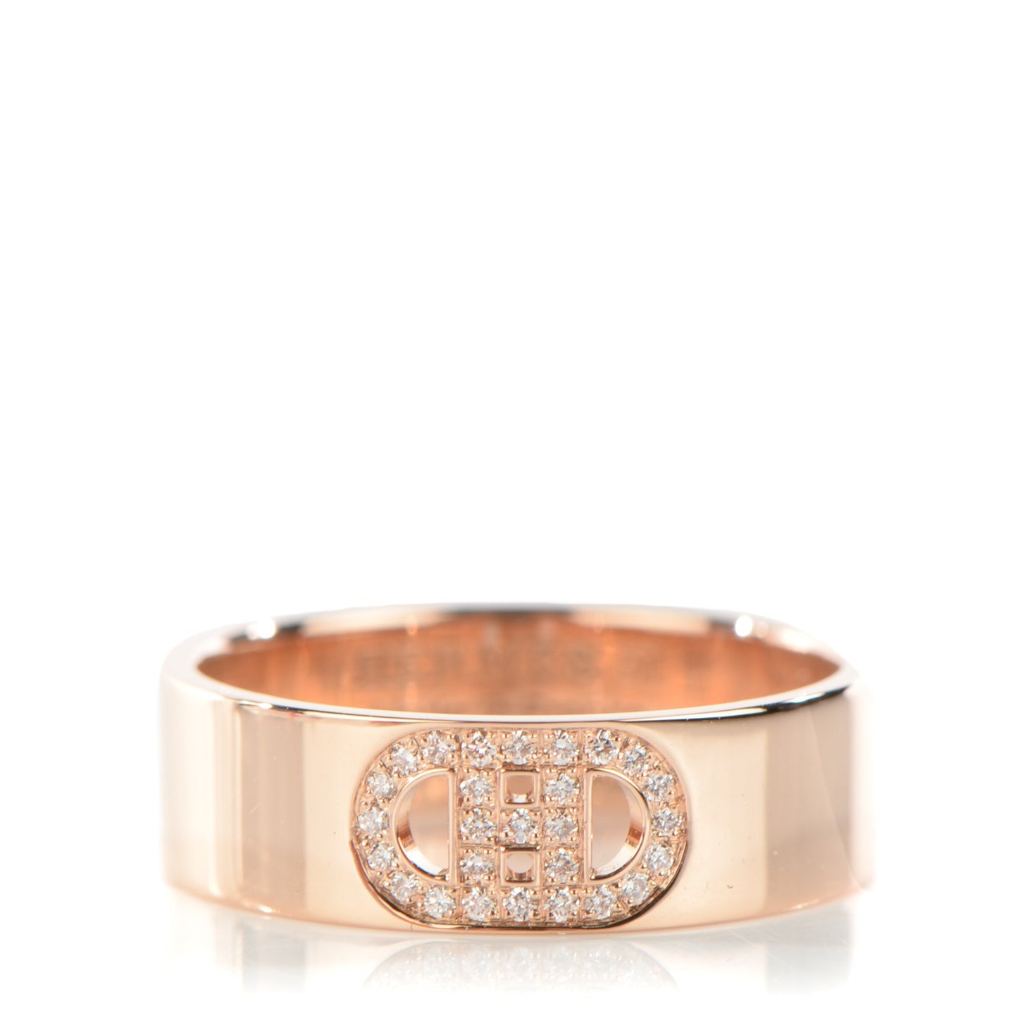 18K Rose Gold Diamond PM H D'Ancre Ring 51 5.75
