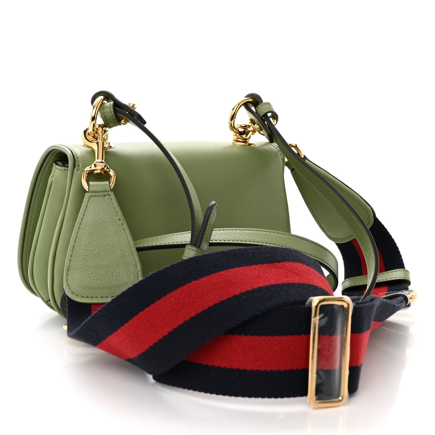 Roxy Calfskin Web Mini Blondie Shoulder Bag Salamander Green