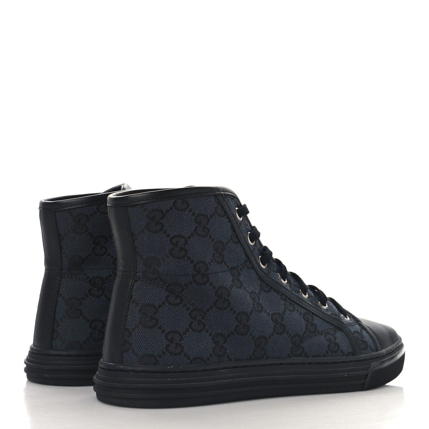 Gucci Monogram High Top Sneakers 39 Black 5 of 10