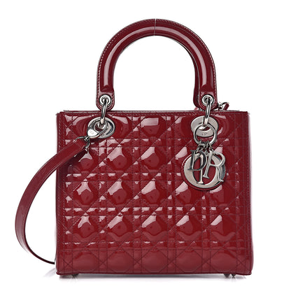Christian Dior Patent Cannage Medium Lady Dior Red 1 of 10