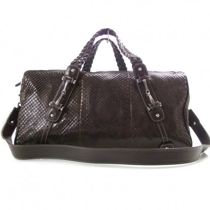 Gucci Python Weekender Bag Brown 1 of 9
