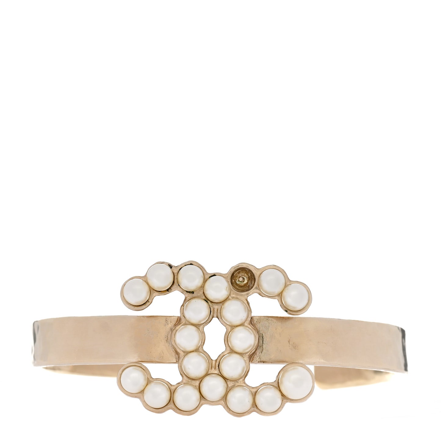 Pearl CC Cuff Bracelet Gold Pearly White