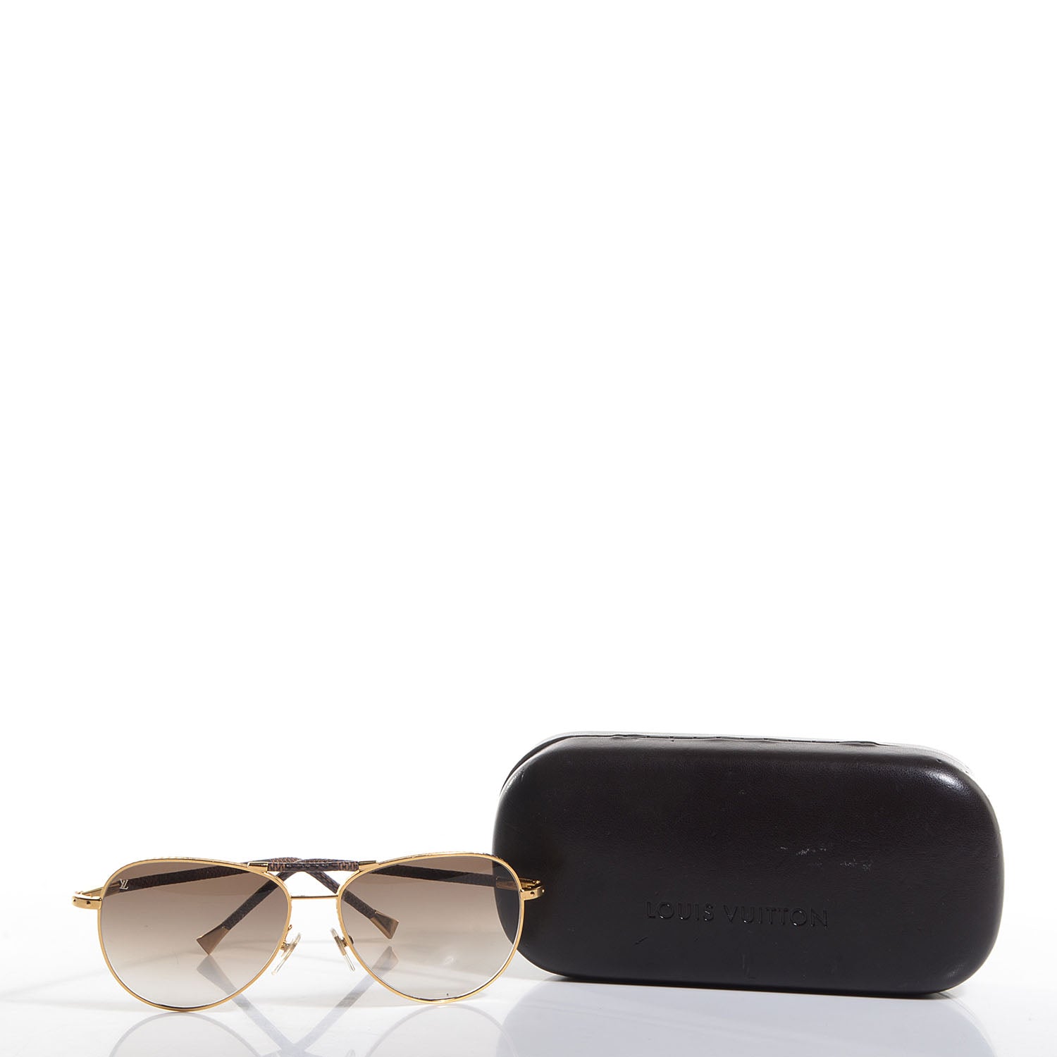 Louis Vuitton Damier Conspiration Pilote Aviator Sunglasses Z0202U Gold 8 of 8