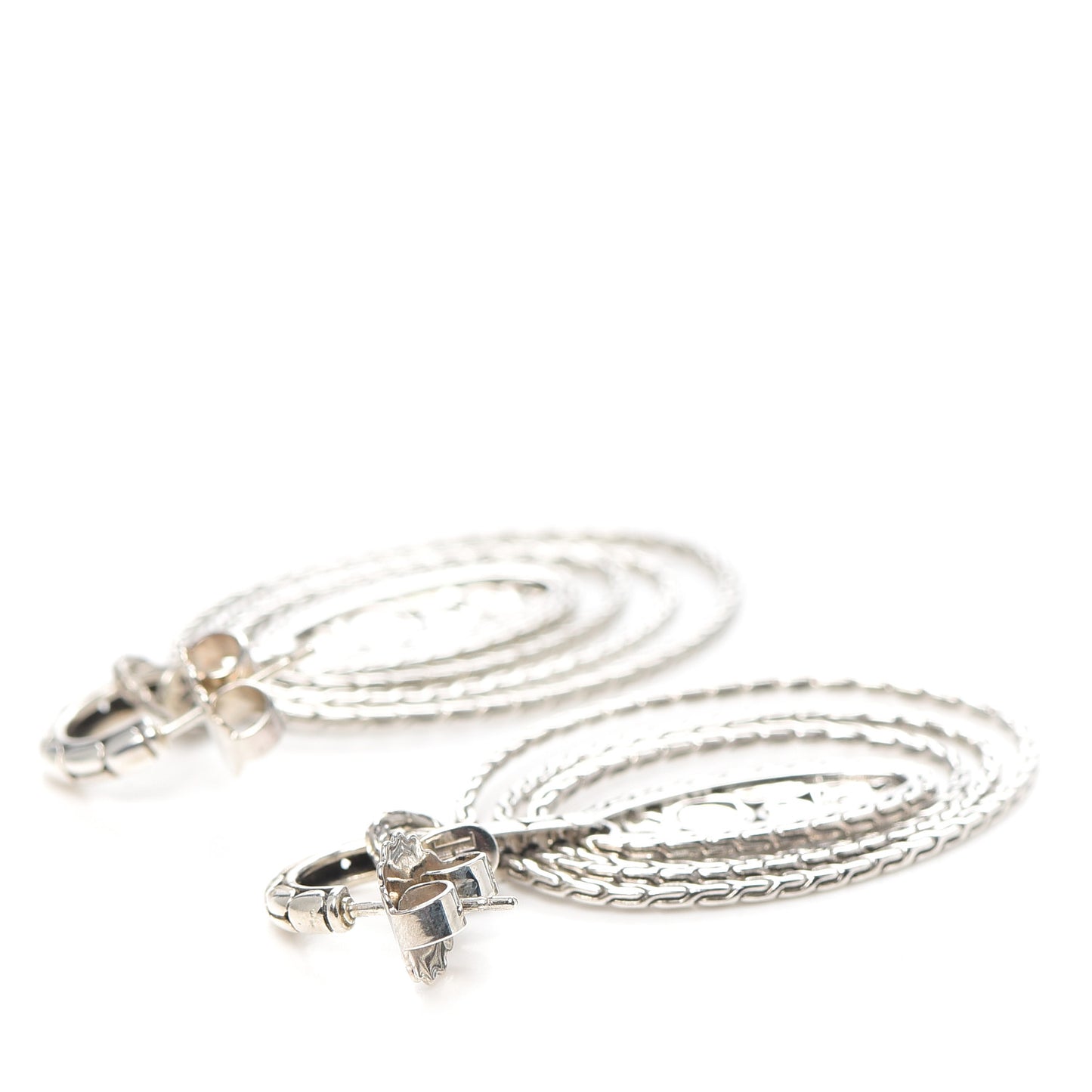 Sterling Silver Zen Kali Oval Drop Earrings