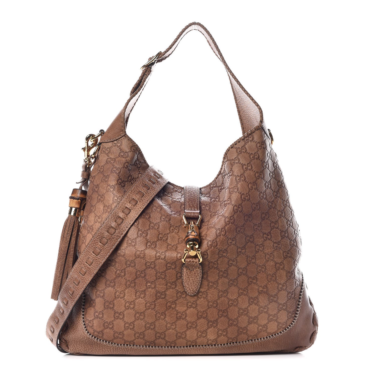 Gucci Guccissima Large New Jackie Hobo Light Brown 1 of 10