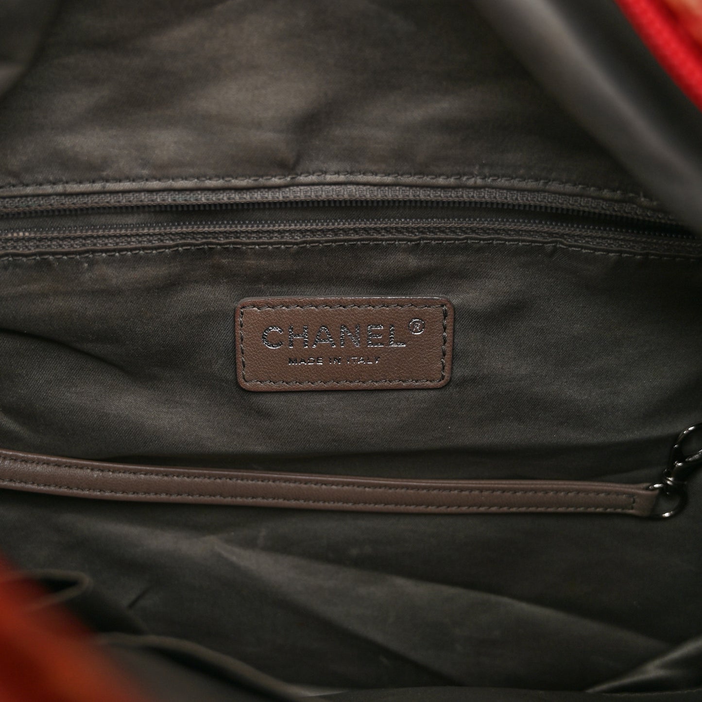 Quilted Lambskin Hidden Chain Hobo Red