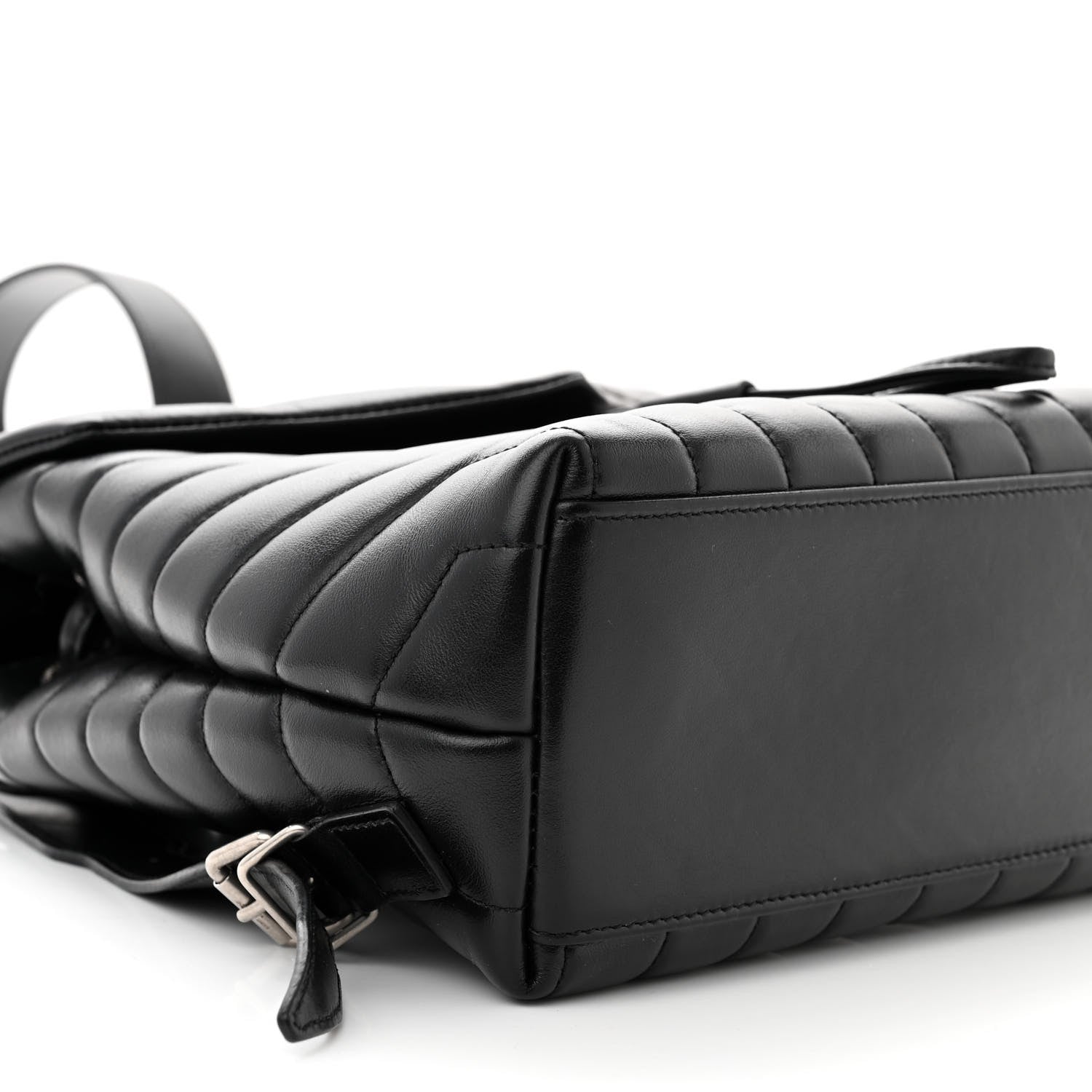 Saint Laurent Calfskin Y Quilted Monogram Small Loulou Backpack Black 9 of 13