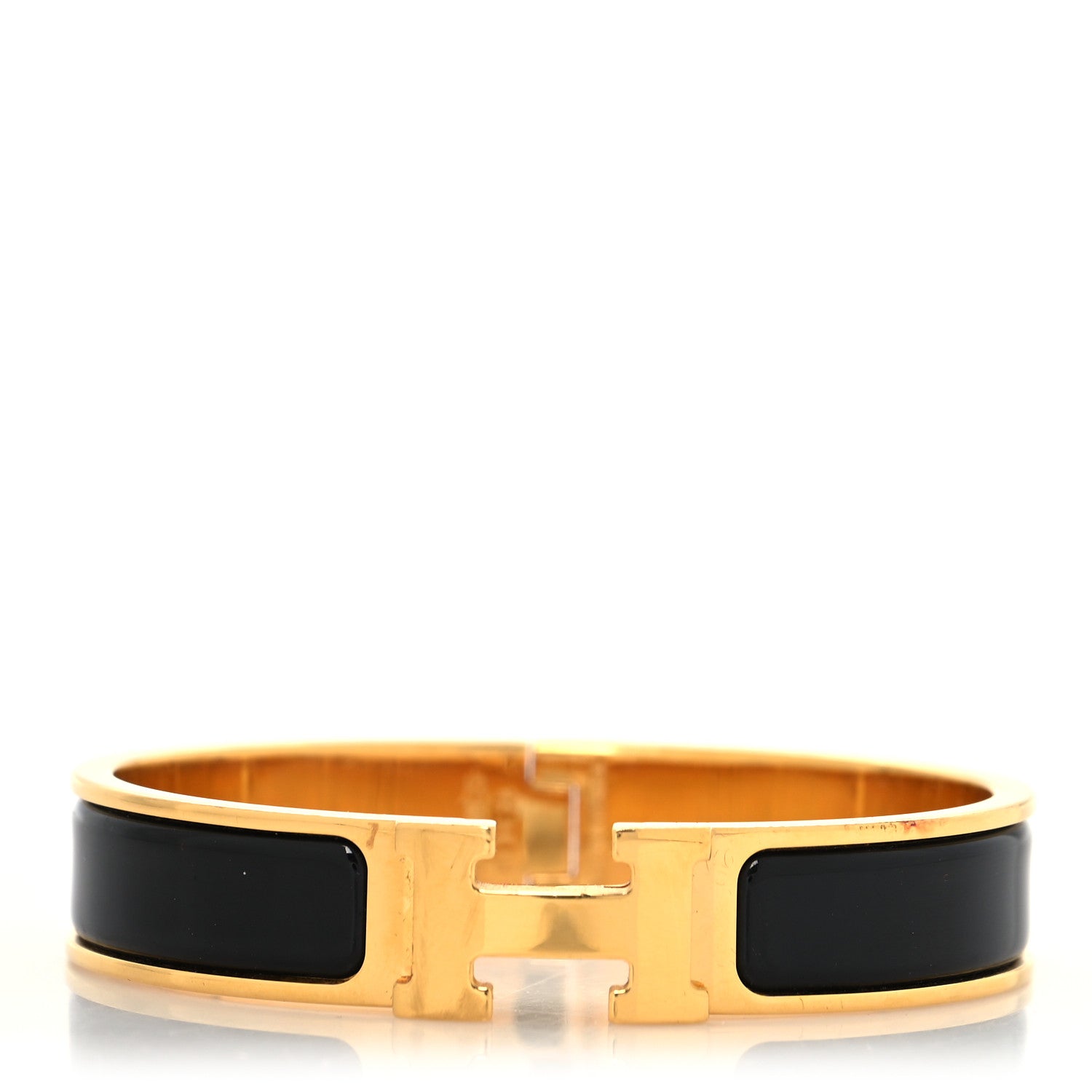 Hermes Enamel Narrow Clic Clac H Bracelet PM Black 1 of 5