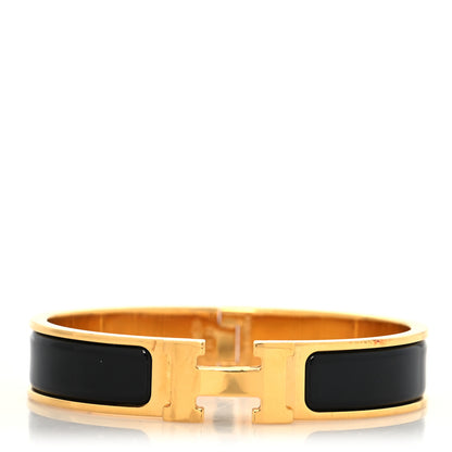 Hermes Enamel Narrow Clic Clac H Bracelet PM Black 1 of 5