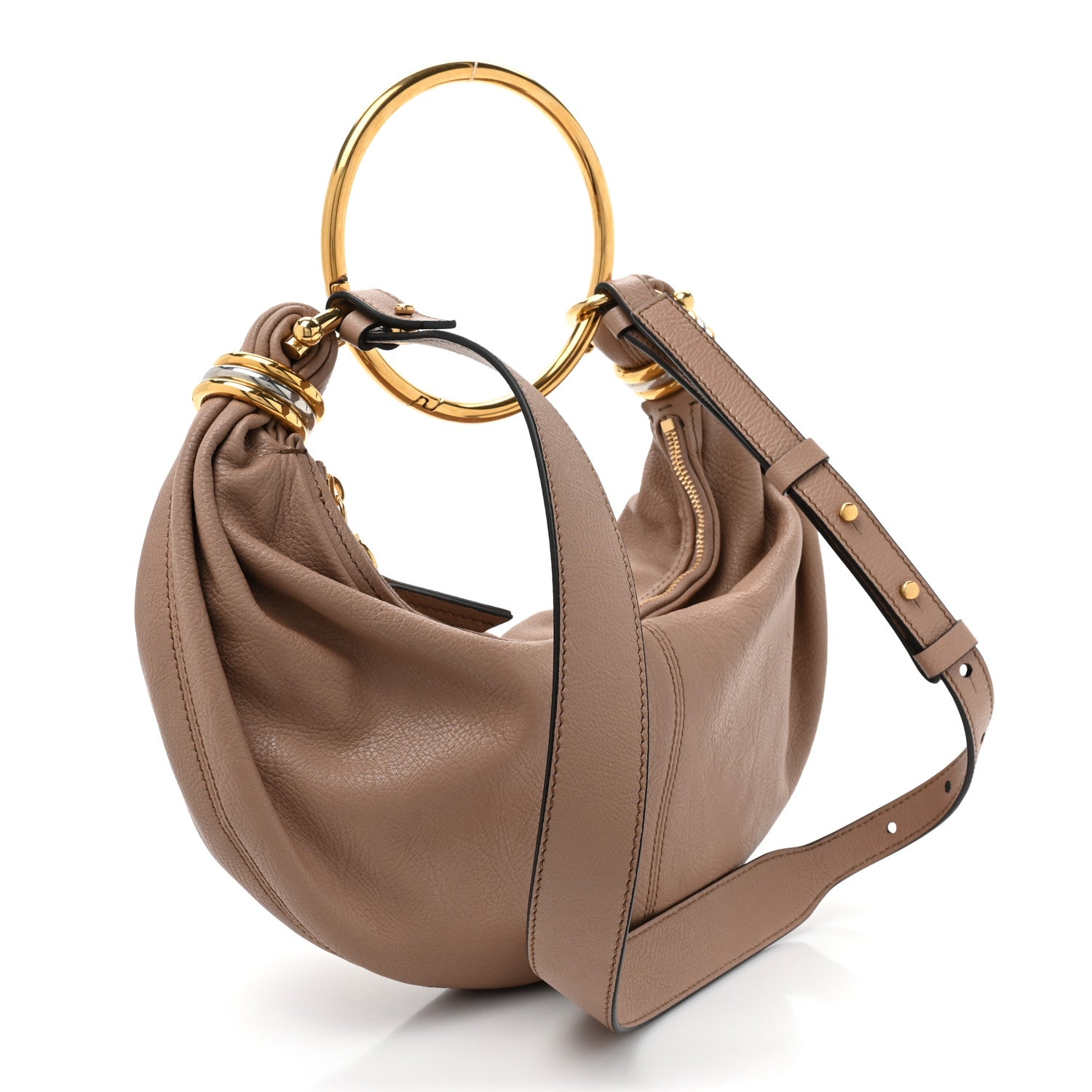 Chloe Grained Calfskin Small Bracelet Hobo Bag Woodrose 3 of 8