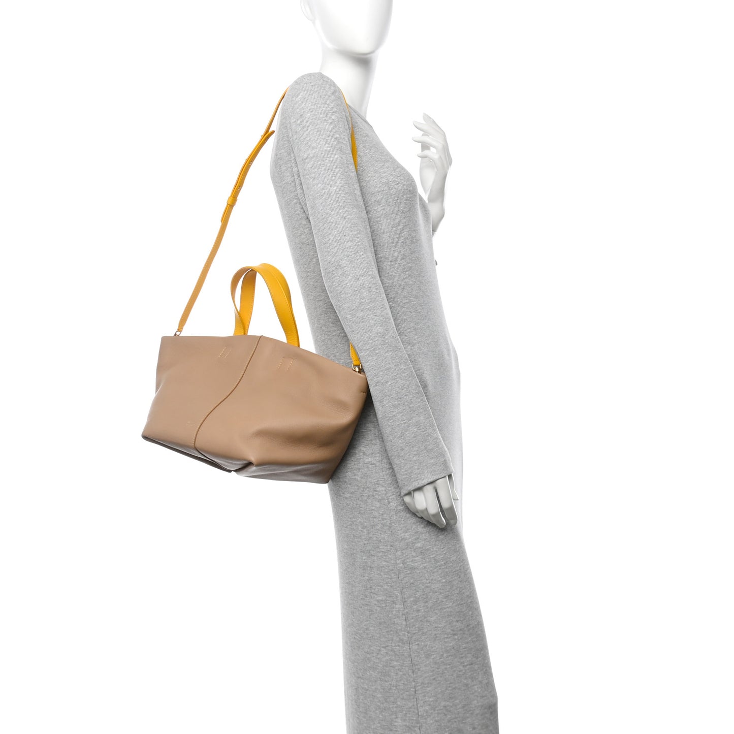 Calfskin Tulipano Bag Nocciola Yellow