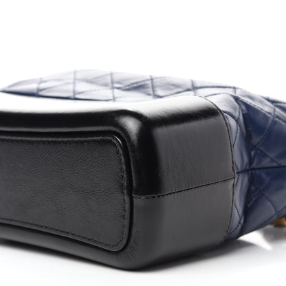 Chanel Aged Calfskin Quilted Medium Gabrielle Hobo Navy Black 10 of 10