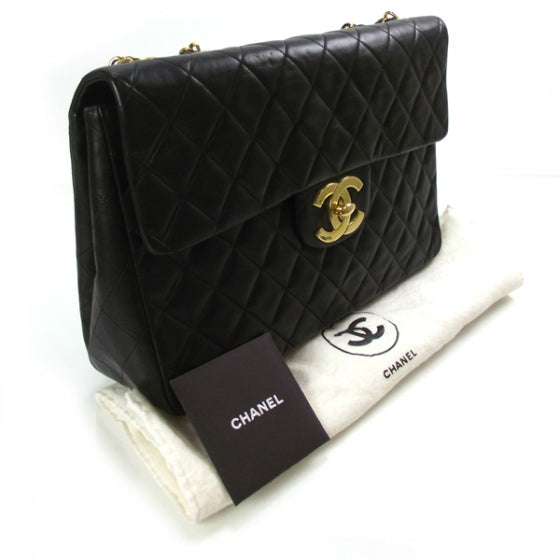 Lambskin Jumbo Flap Black