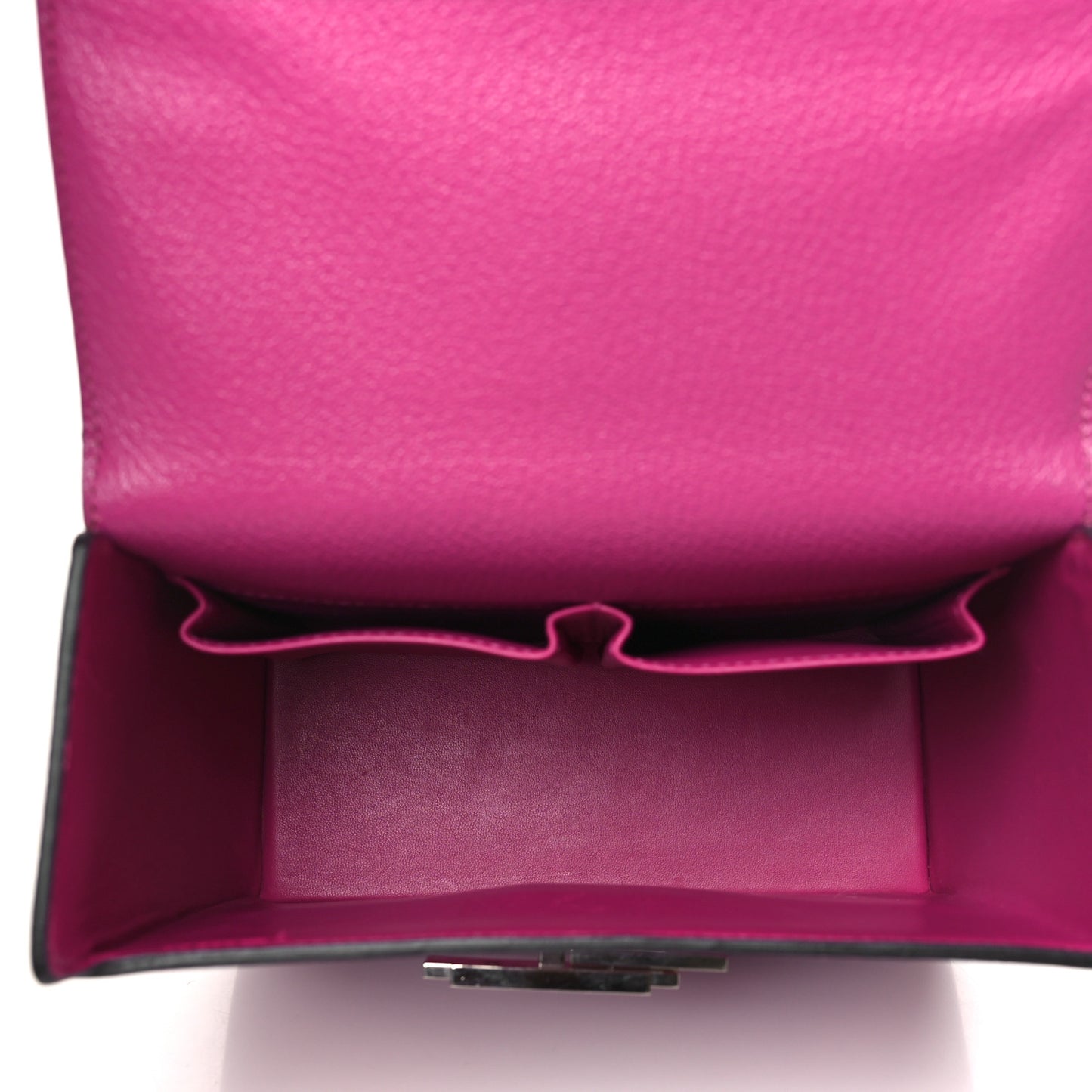 Chevre Mysore Enamel Cinhetic Boxy Top Handle Bag Rose Pourpre