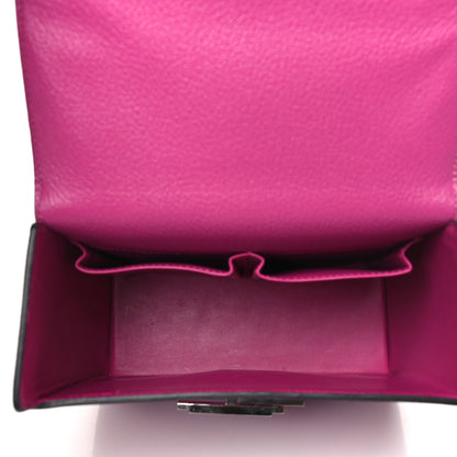 Hermes Chevre Mysore Enamel Cinhetic Boxy Top Handle Bag Rose Pourpre 5 of 10