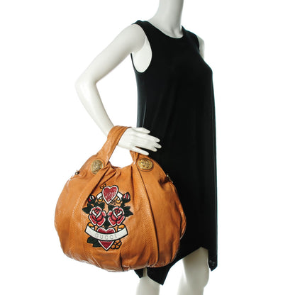 Gucci Python Tattoo Heart Large Hysteria Tote Tan 2 of 7