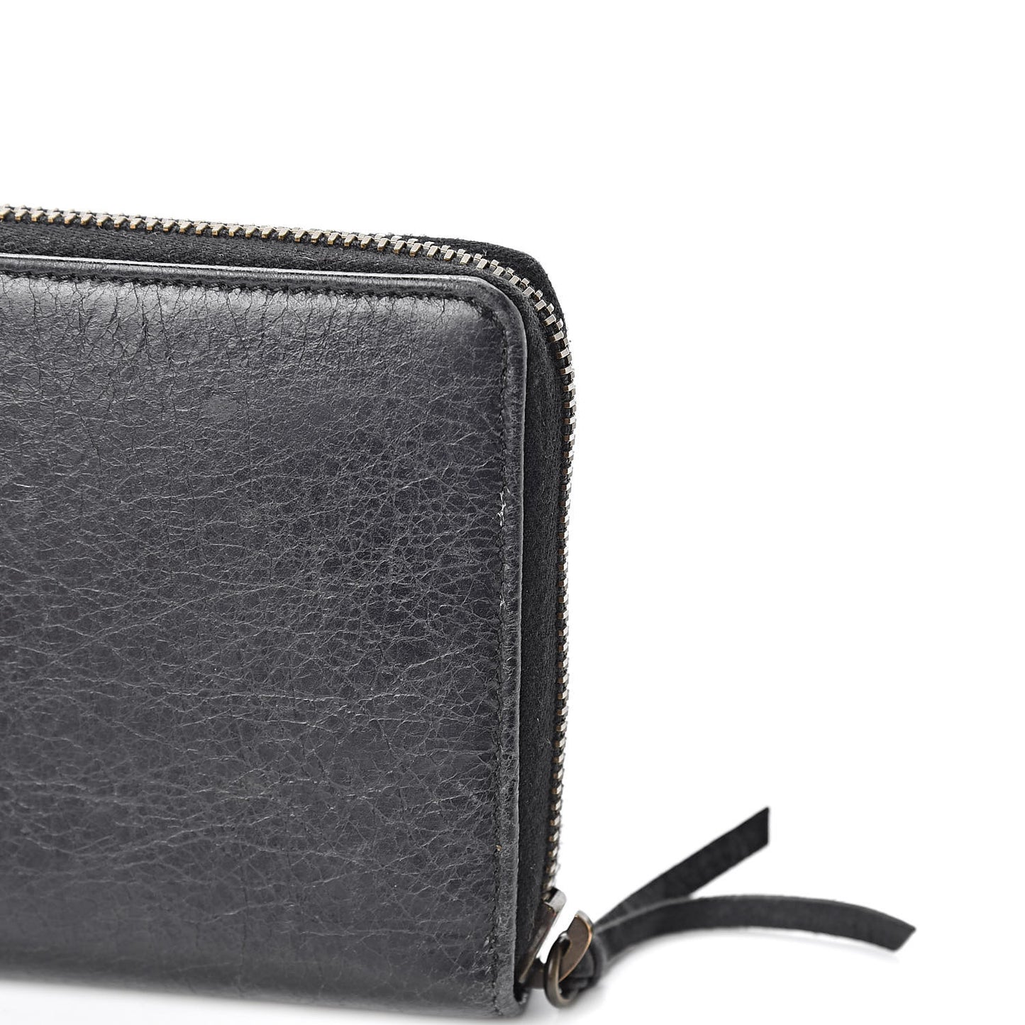 Agneau Classic Hardware Continental Zip Around Wallet Black