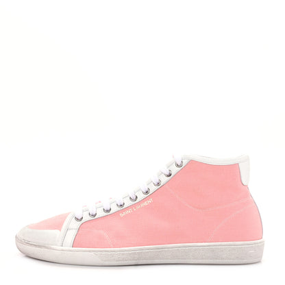 Saint Laurent Womens Court Classic SL/39 Mid Top Sneakers 44 White Pink 1 of 8