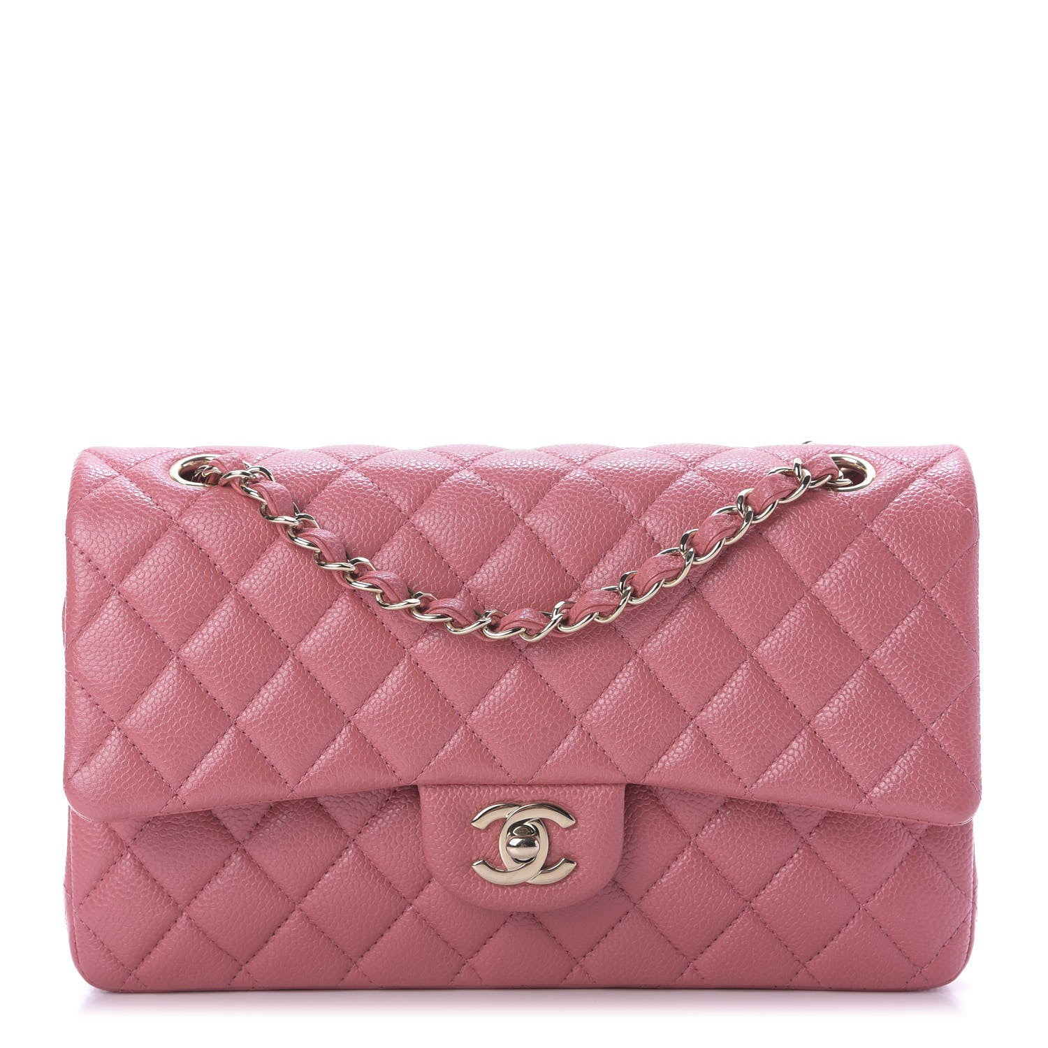 Chanel Caviar Quilted Medium Double Flap Pink 1 of 10