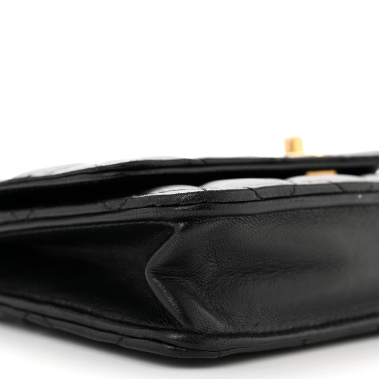 Chanel Lambskin Quilted CC Pearl Crush Wallet on Chain WOC Black 10 of 12