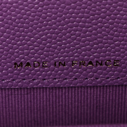 Chanel Caviar Quilted Flap Card Holder Wallet Purple 7 of 11