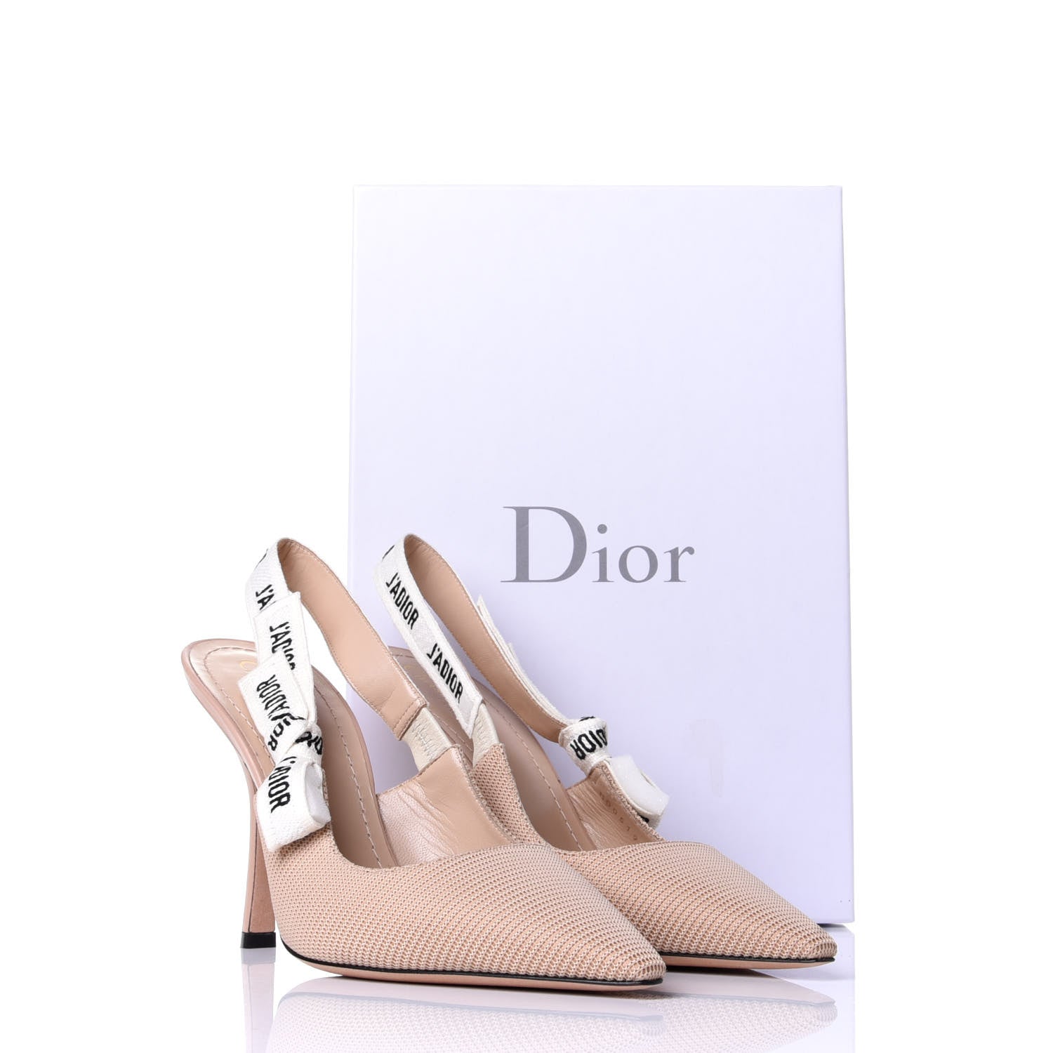 Christian Dior Technical Canvas Ribbon J'Adior Slingback 100mm Pumps 40 Powder Nude 10 of 10