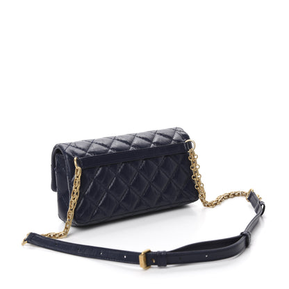 Chanel Aged Calfskin Quilted 2.55 Reissue Flap Belt Bag Clutch Navy 3 of 10