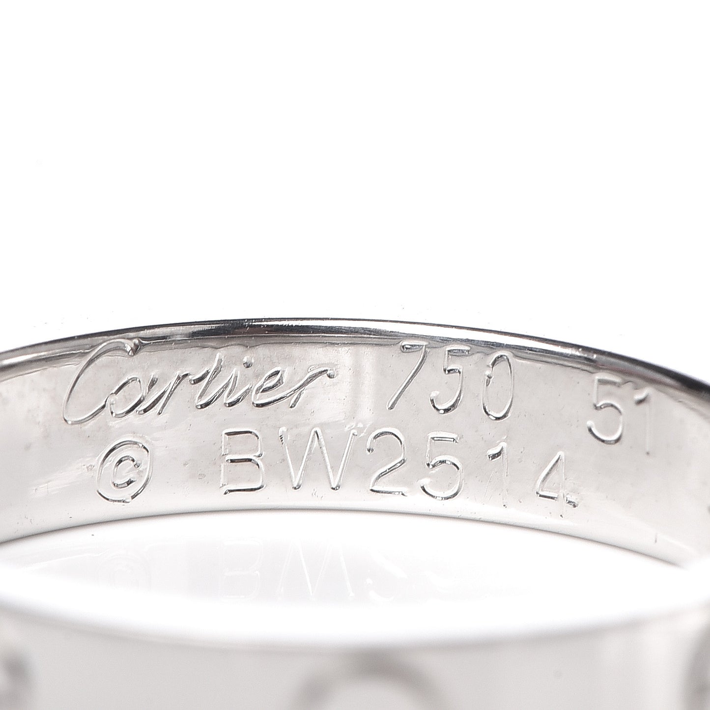 18K White Gold 3.5mm LOVE Wedding Band Ring 51 5.75