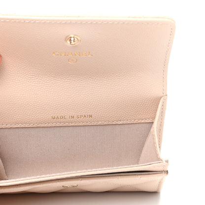 Chanel Caviar Pearl Quilted Coco Candy Flap Card Holder Beige 5 of 9
