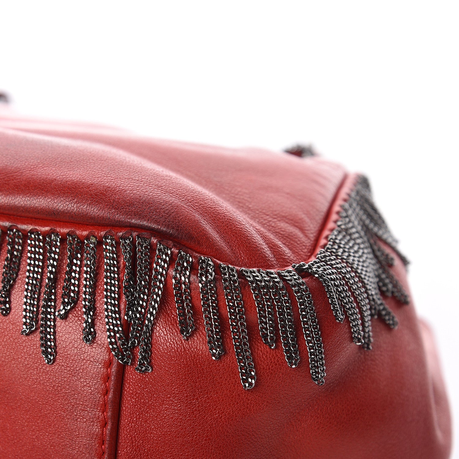Chanel Lambskin Rock And Cabaret Chain Fringe Accordion Flap Red 18 of 18