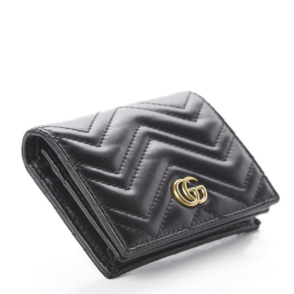 Gucci Calfskin Matelasse GG Marmont Card Case Wallet Black 3 of 5