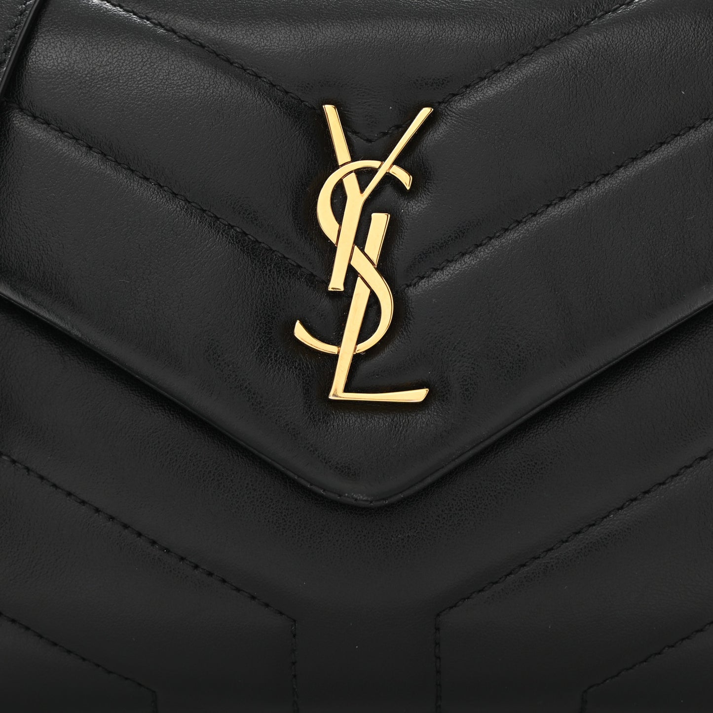 Calfskin Y Quilted Monogram Toy Loulou Crossbody Bag Black