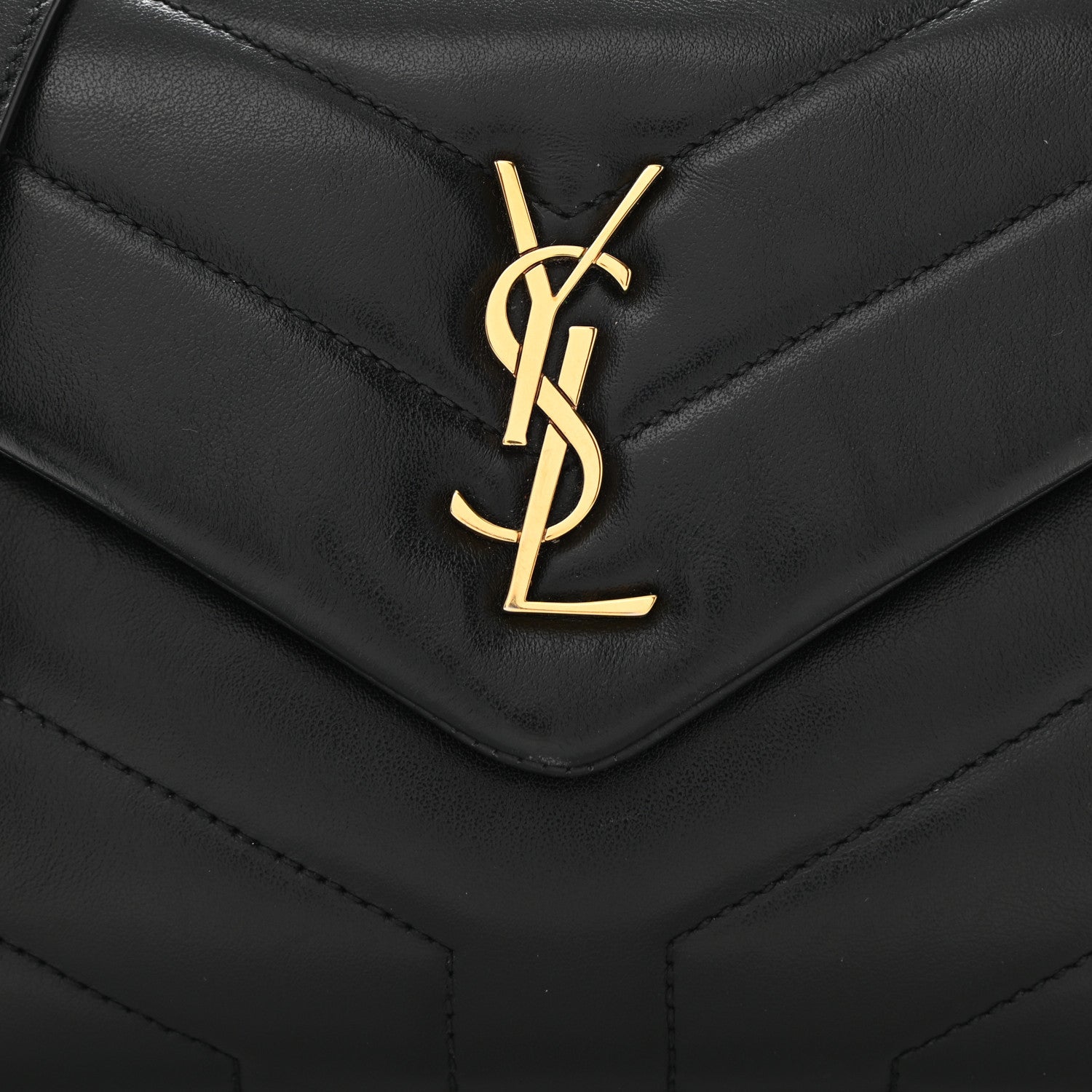 Saint Laurent Calfskin Y Quilted Monogram Toy Loulou Crossbody Bag Black 9 of 12