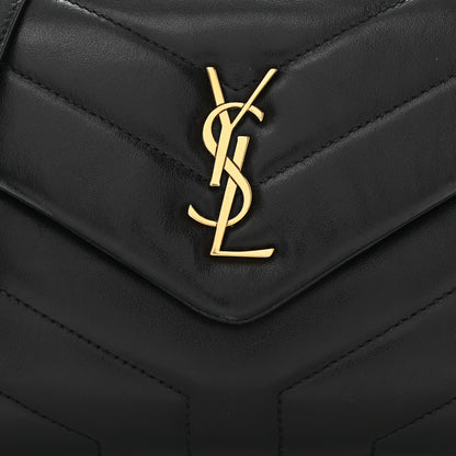 Saint Laurent Calfskin Y Quilted Monogram Toy Loulou Crossbody Bag Black 9 of 12