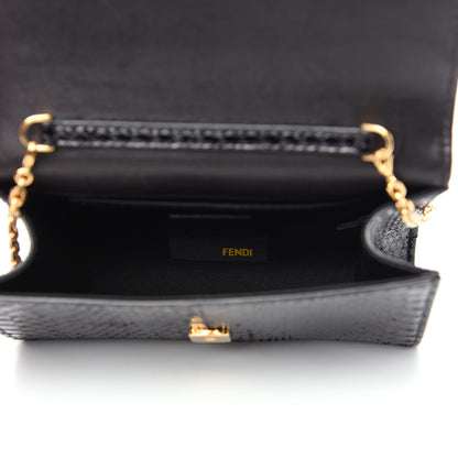 Fendi Snakeskin Mini Rush Clutch Black 4 of 9