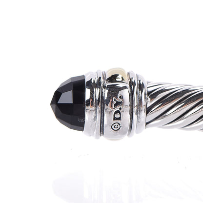 David Yurman Sterling Silver 14K Yellow Gold Black Onyx 5mm Cable Classics Bracelet 5 of 5