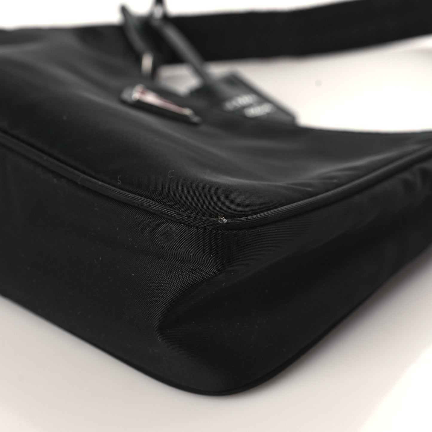 Tessuto Nylon Saffiano Lunar New Year Mini Re-Edition 2000 Bag Black Fuoco