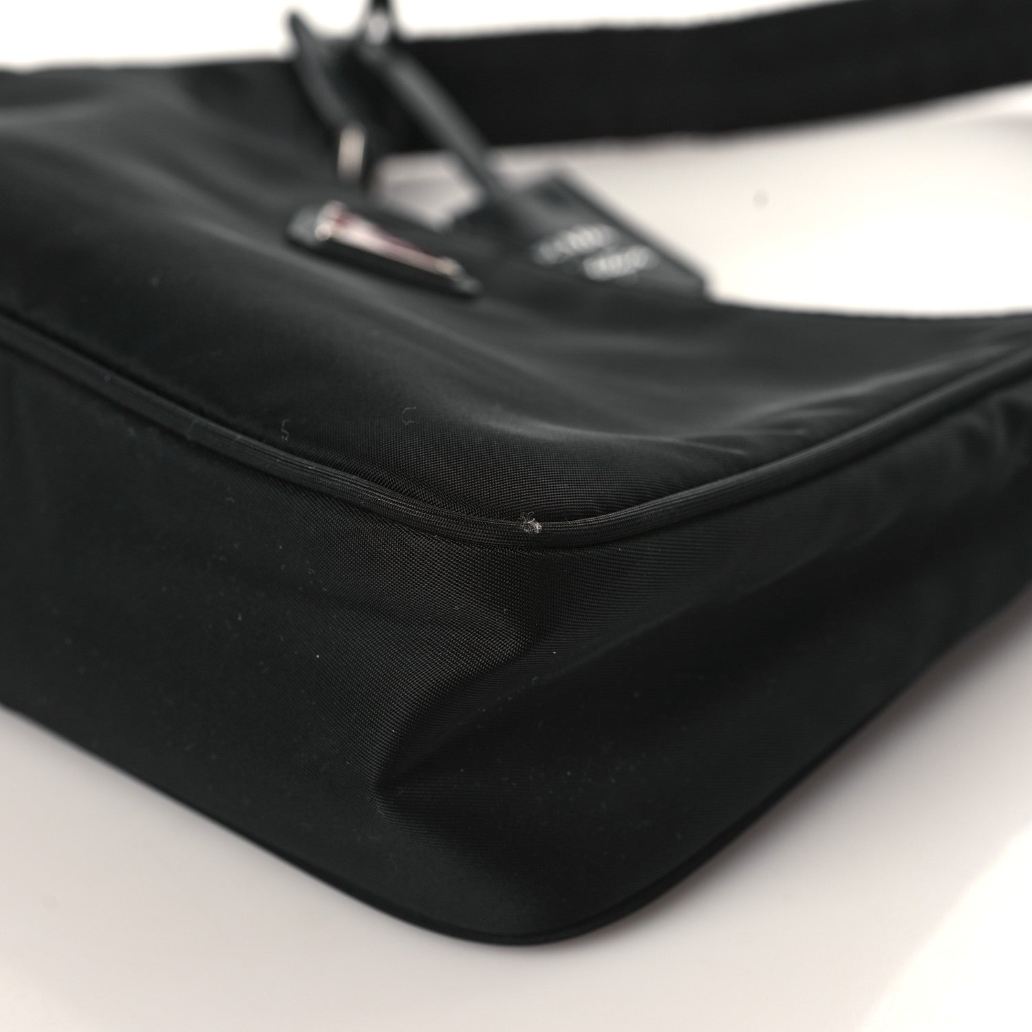 Prada Tessuto Nylon Saffiano Lunar New Year Mini Re-Edition 2000 Bag Black Fuoco 9 of 9