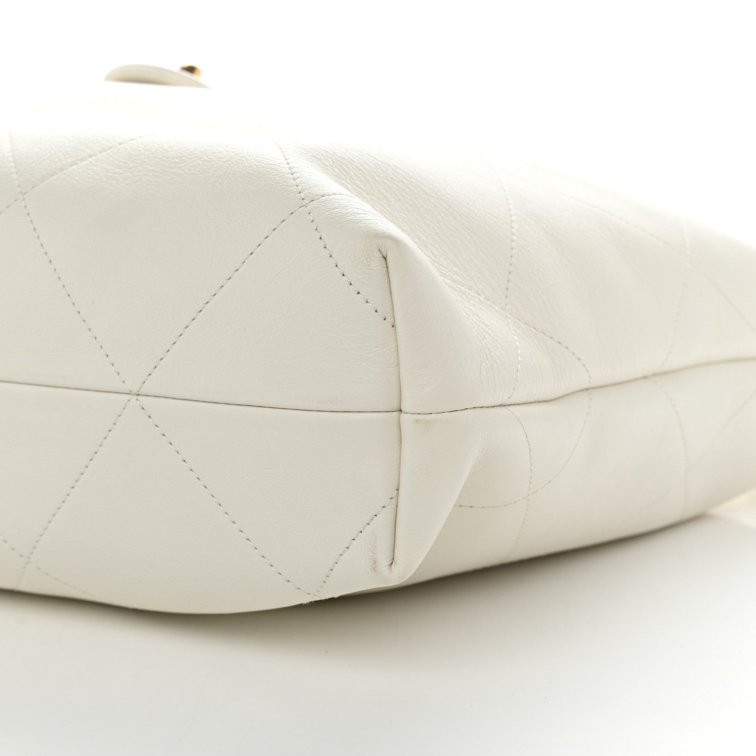 Chanel Calfskin Quilted Small Maxi Chain Hobo White 10 of 11