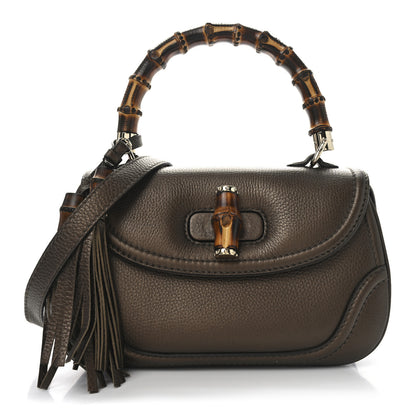Gucci Metallic Calfskin Medium New Bamboo Top Handle Bag Bronze 1 of 10