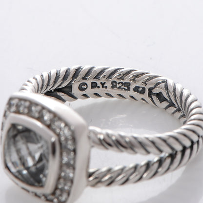 David Yurman Sterling Silver Diamond White Topaz 7mm Petite Albion Ring 52 6 4 of 5