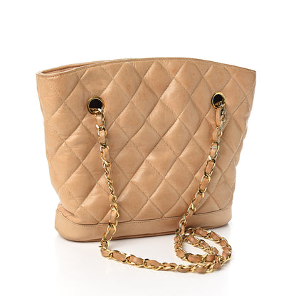 Chanel Lambskin Quilted Shoulder Bag Beige 2 of 9