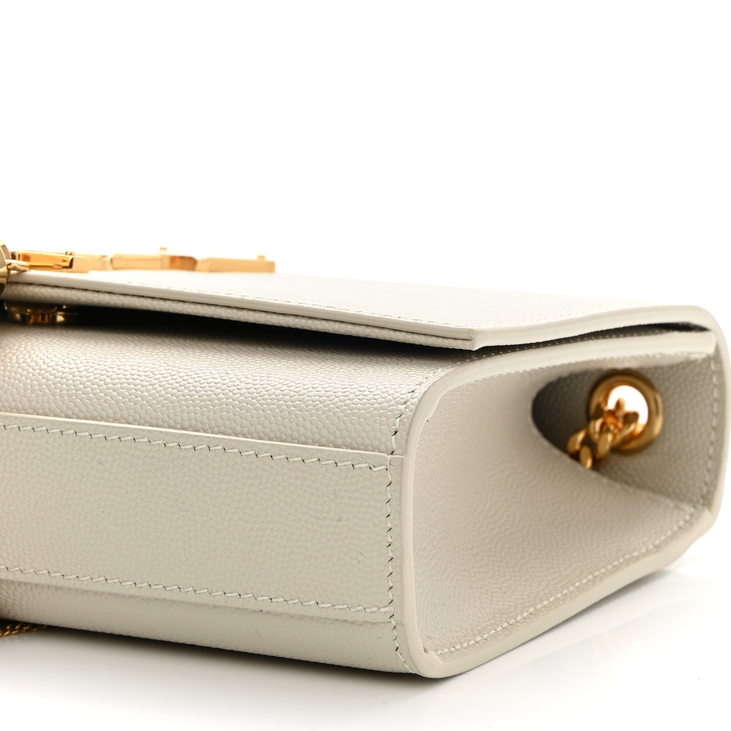 Saint Laurent Grain De Poudre Small Classic Monogram Kate Tassel Satchel Crema Soft 9 of 9