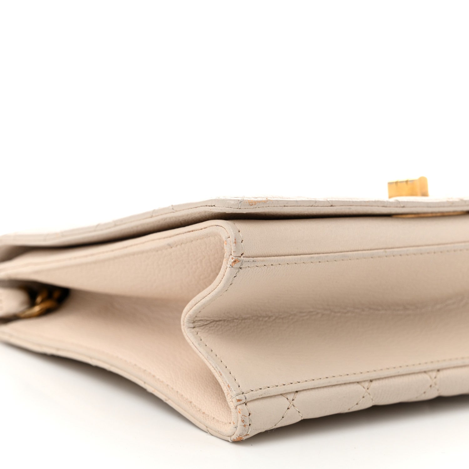 Chanel Goatskin Quilted Large Rita Top Handle Flap Beige 9 of 12