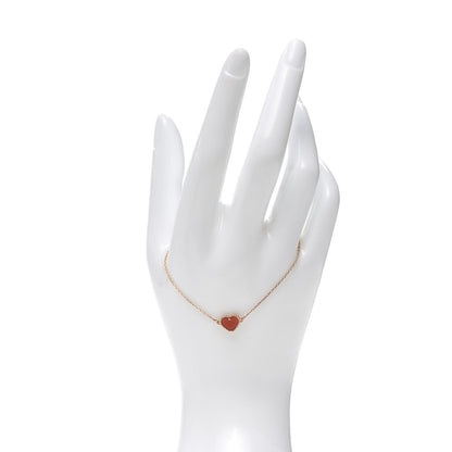 Van Cleef & Arpels 18K Rose Gold Carnelian Sweet Alhambra Heart Bracelet 2 of 6